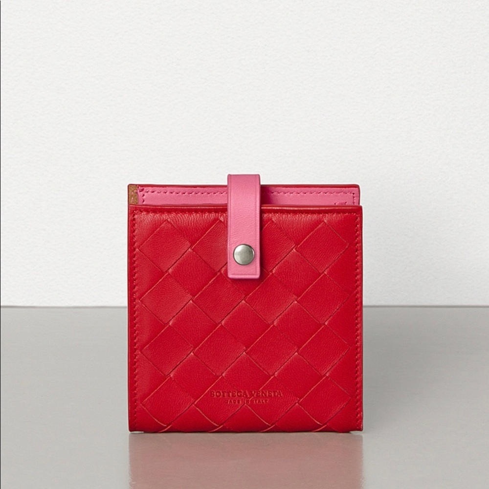Bottega Veneta Red/Pink Mini French Wallet